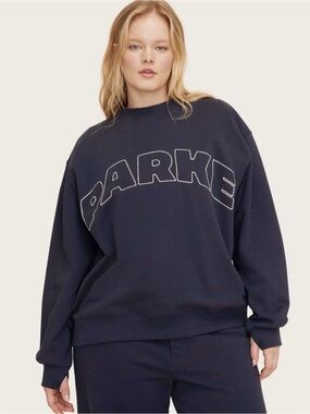Women's Mockneck Pullover Sweatshirt - Parke x Target Navy Blue L/XL